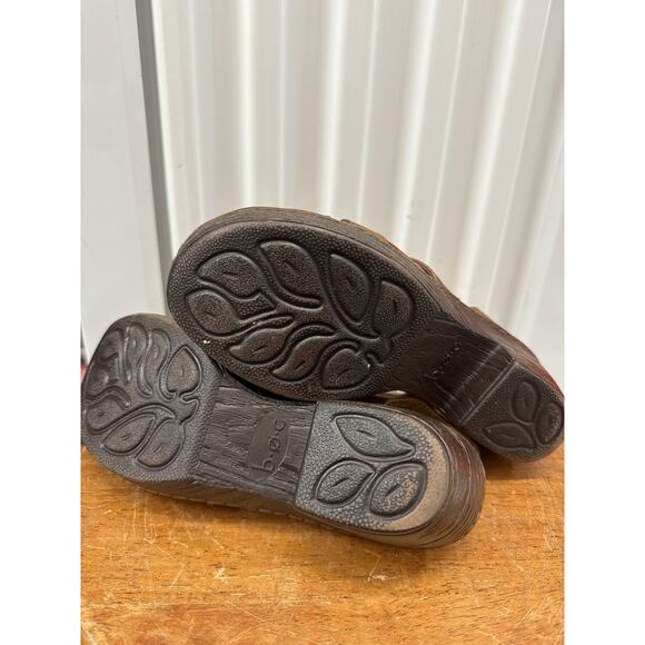 BOC Born Concept Brown Leather Strappy Wedge Sandals Women's 8 - Picture 5 of 5